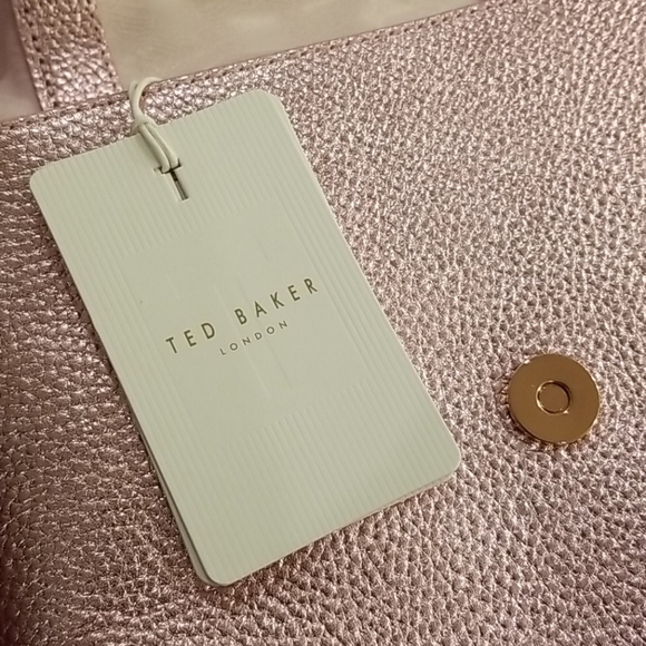?TED BAKER LONDON? Aviiana Leather Ruffle Backpack Light Pink Metallic NWT main image 9